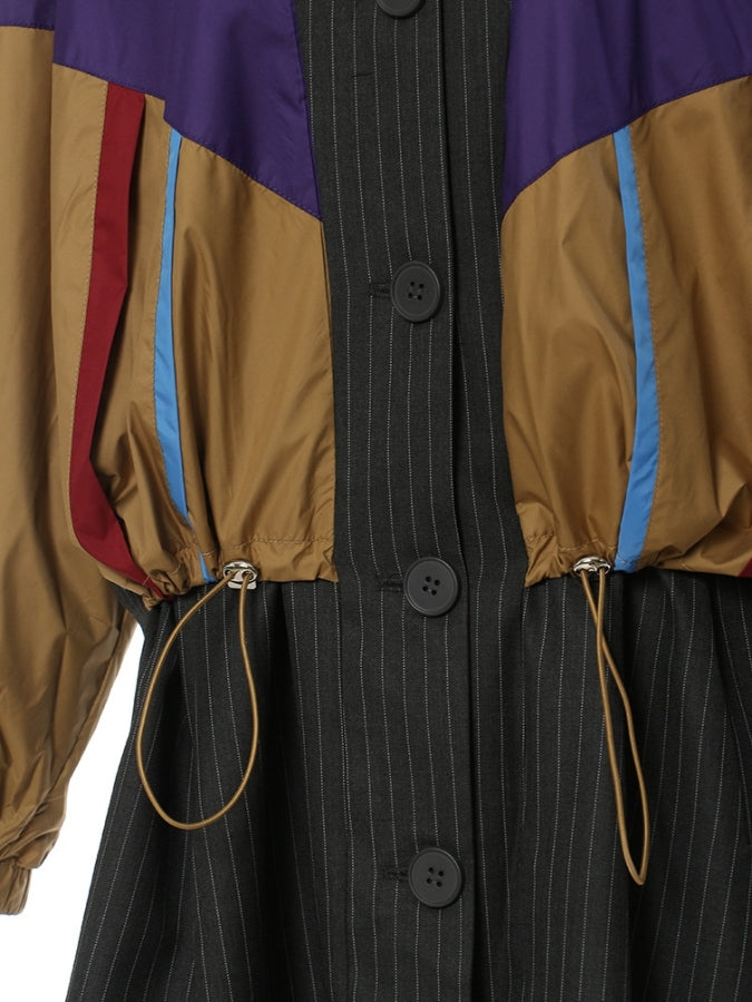 Docking Striped Dress Coat X2484