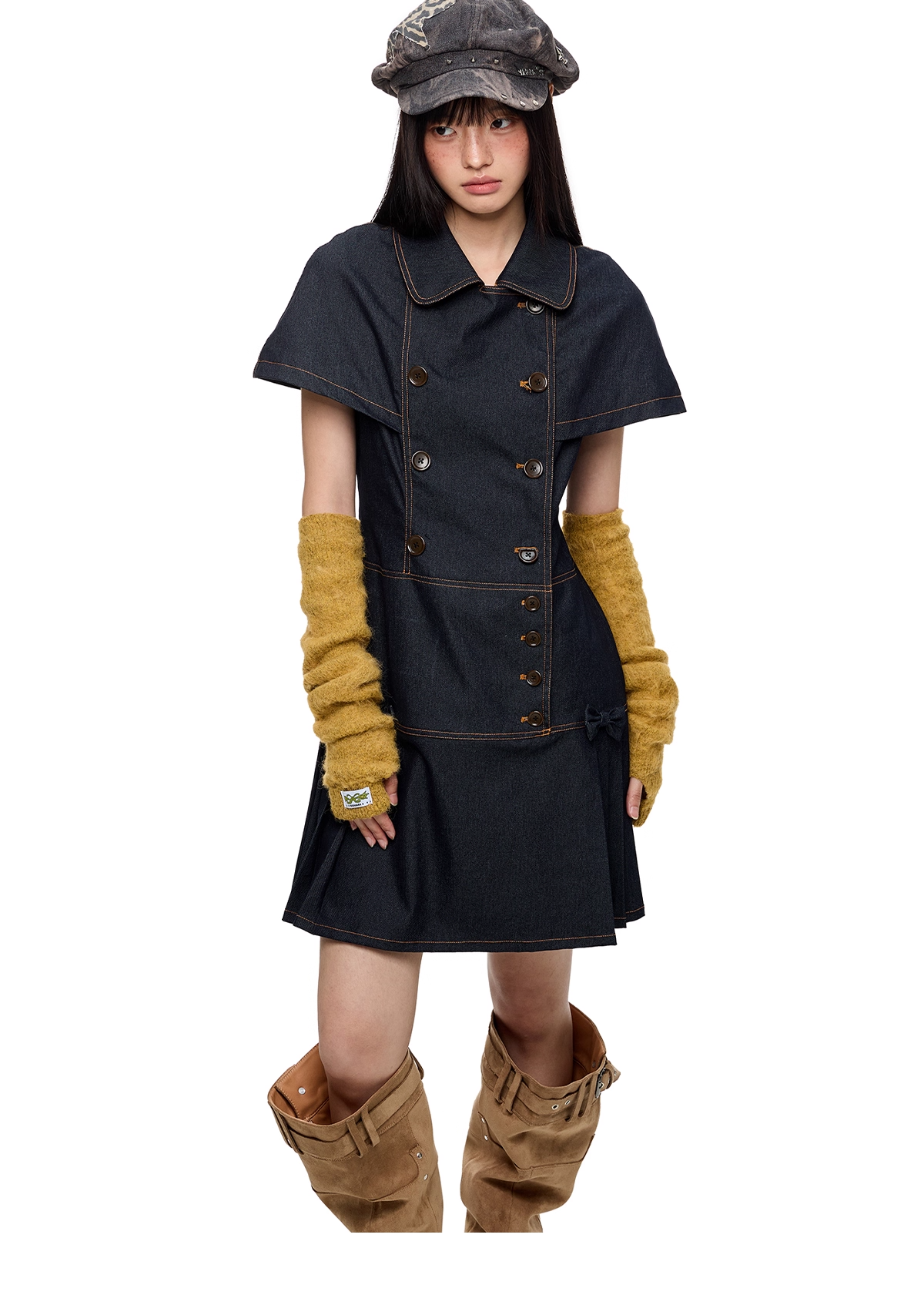 Vintage Denim Shirt Dress X3332