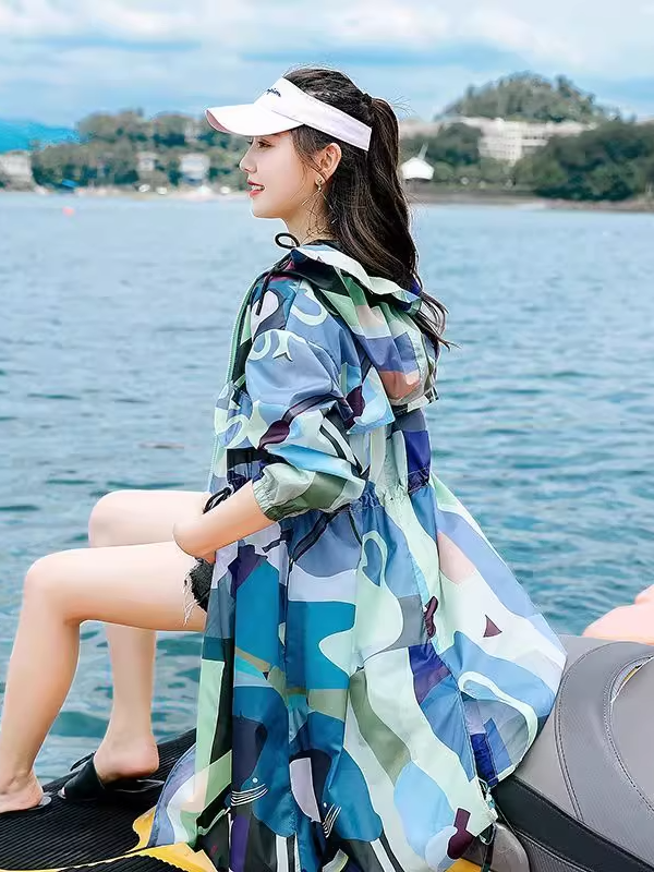 迷彩長防紫外線外套 X3292