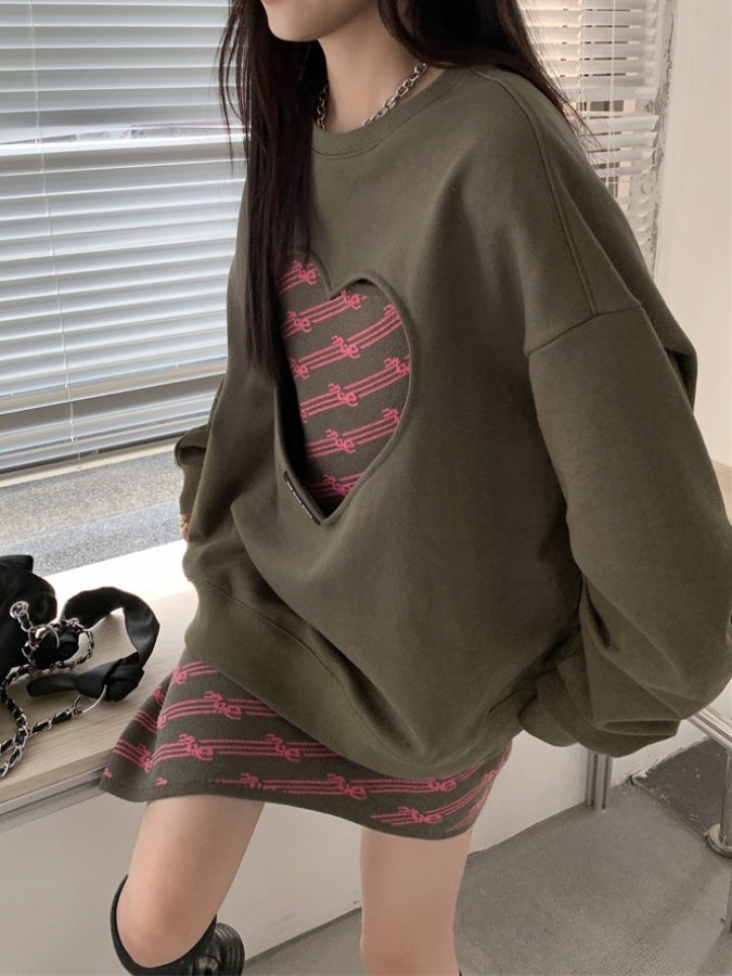 心型剪裁運動衫 / 內吊帶 X2582