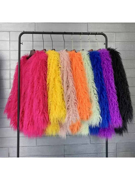 Imitation fur pullover X2855
