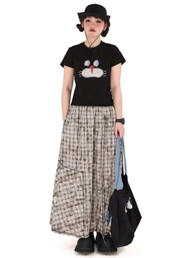 Cat face T-shirt X2744