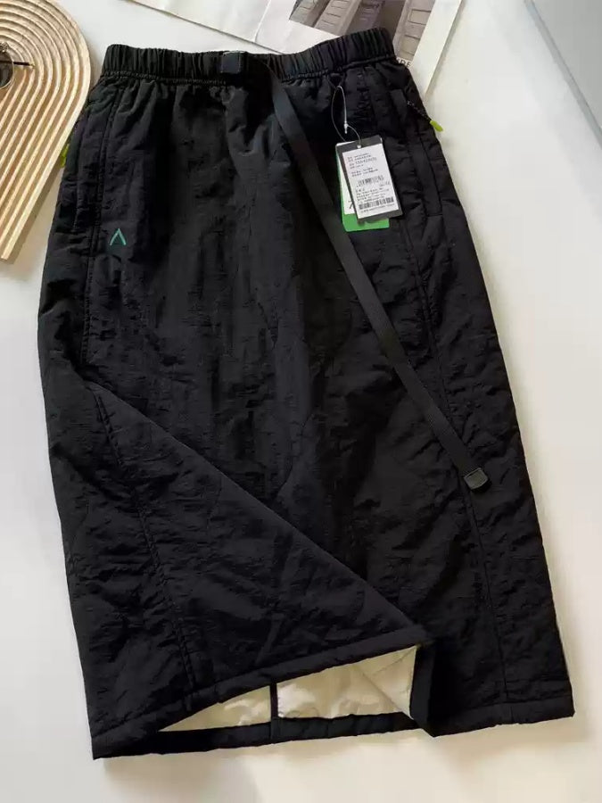 Outdoor Waterproof Quilted High Waist Middle Skirt X2932