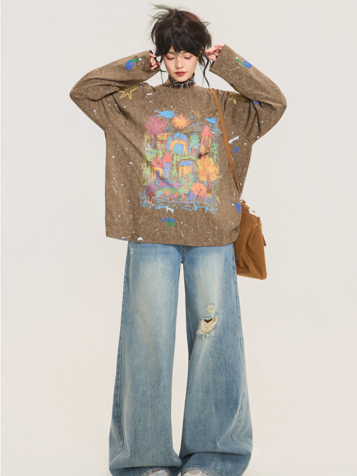 Artistic Graffiti Long Sleeve T-shirt X3375
