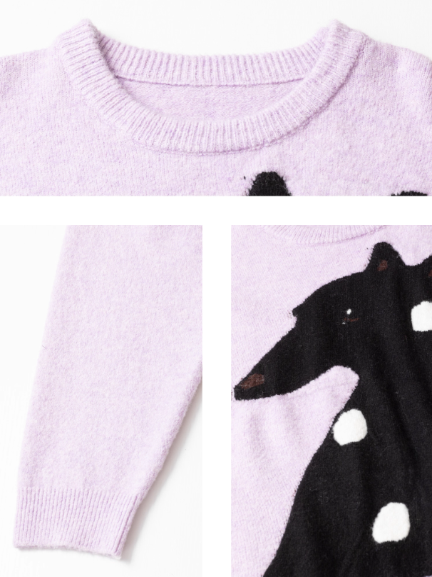 Romantic Purple Jacquard Sweater X3374