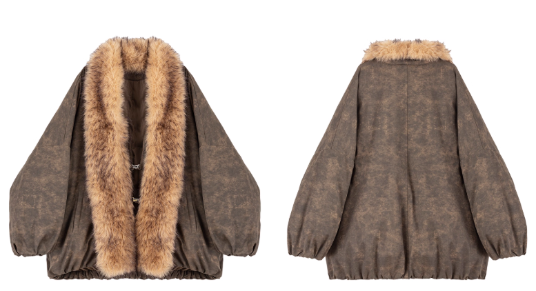 可拆式環保毛領冬季外套 X3448