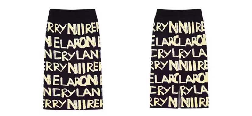 彩色Logo針織中長裙 X3461