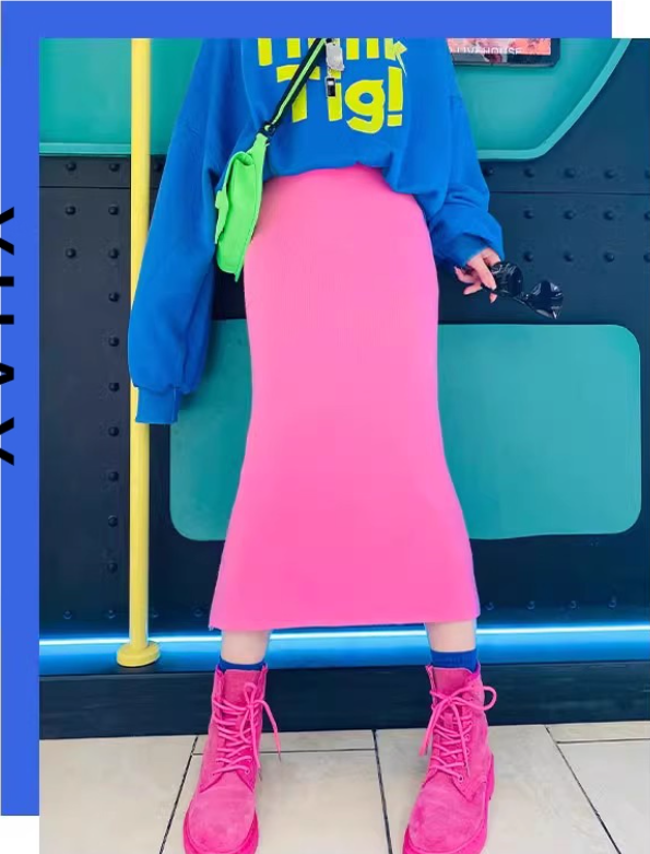 Tight Rib Knit Skirt X3462