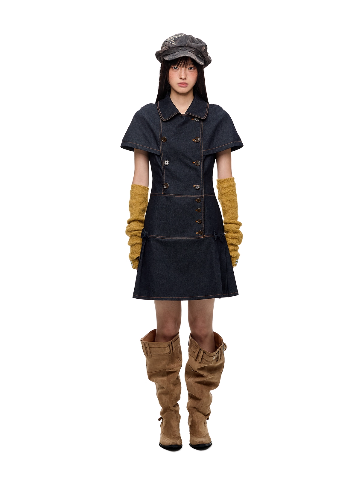 Vintage Denim Shirt Dress X3332
