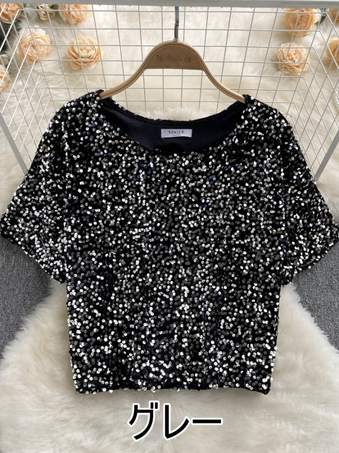 スパンコールTシャツ X2332