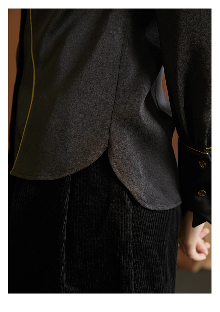 Leaf & Berry Embroidered Glossy Shirt X3444