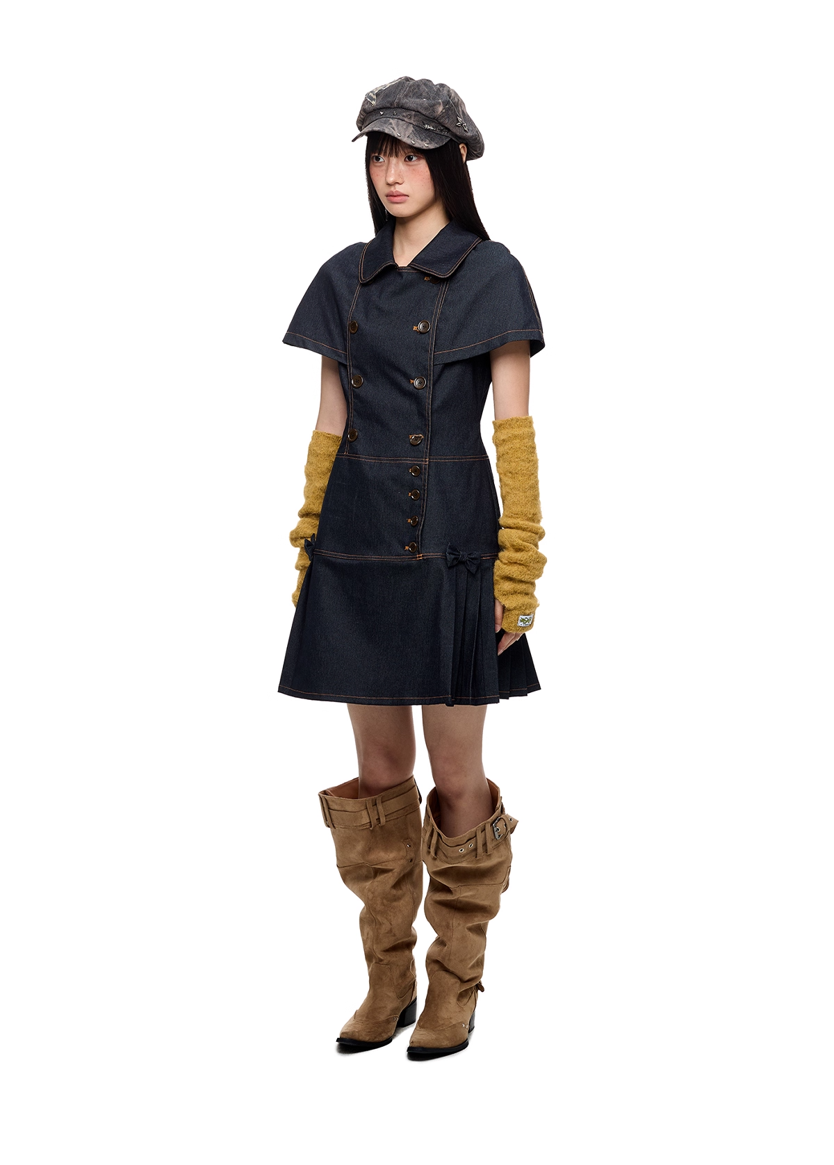 Vintage Denim Shirt Dress X3332