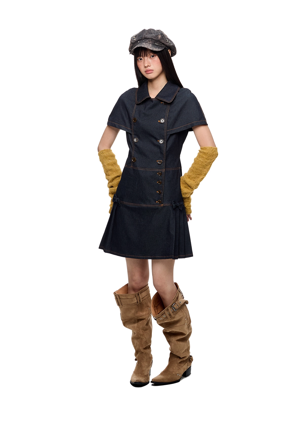 Vintage Denim Shirt Dress X3332