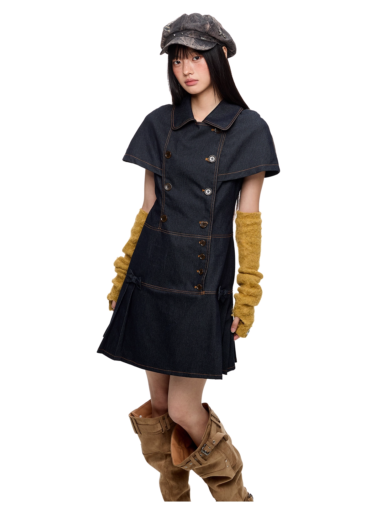 Vintage Denim Shirt Dress X3332
