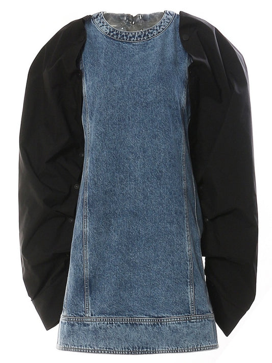 3-way Off-the-shoulder Back Zipper Denim Dress X2716