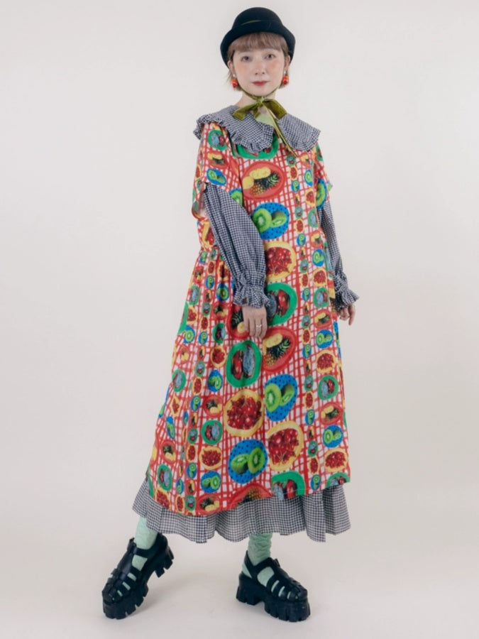 Tropical Fruit Wide Dress X2641