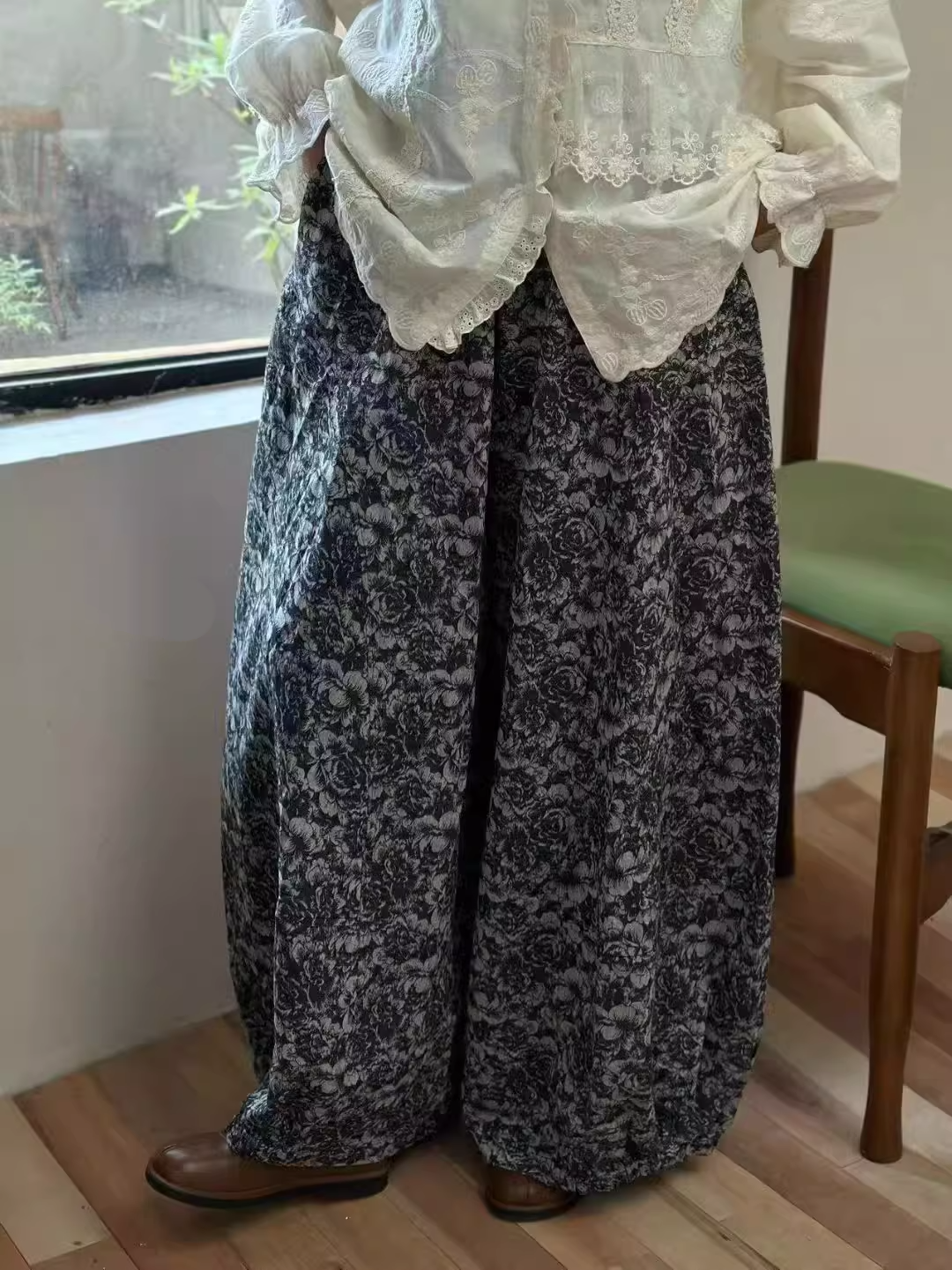 Vintage Inspired Loose Wide-Leg Lantern Pants X3363