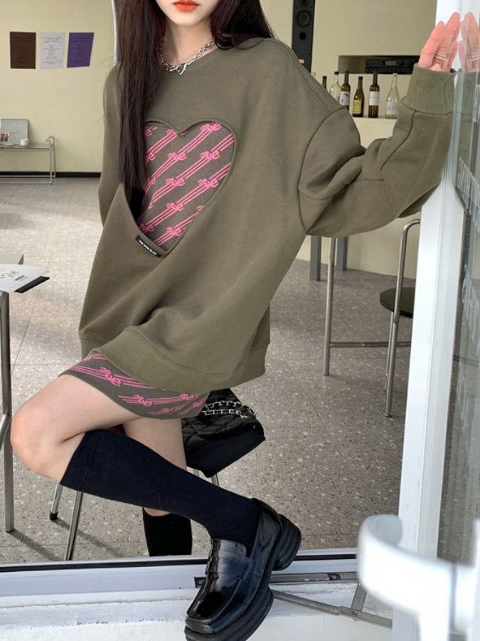 心型剪裁運動衫 / 內吊帶 X2582