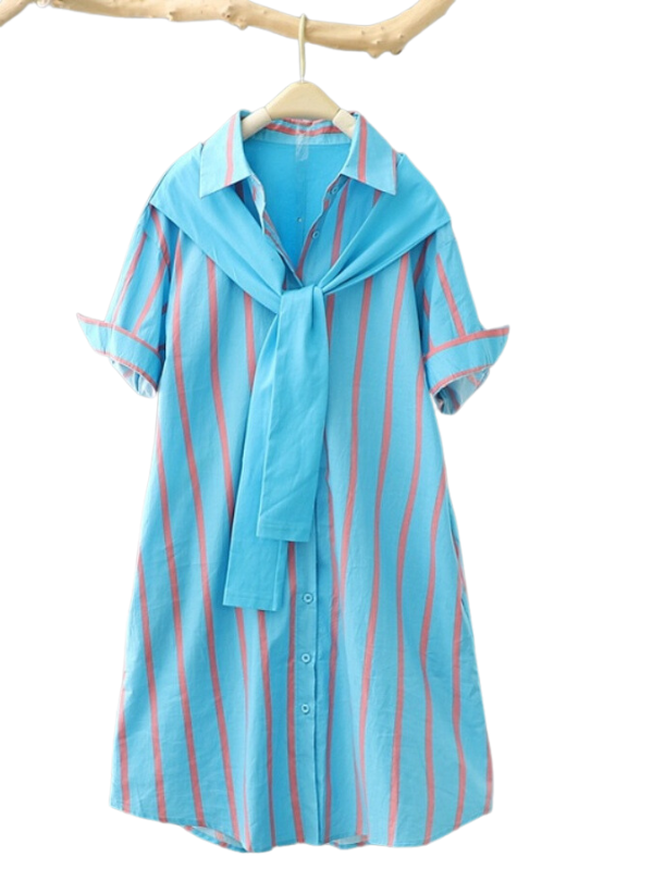 フレッシュカラーショールロングシャツ X986