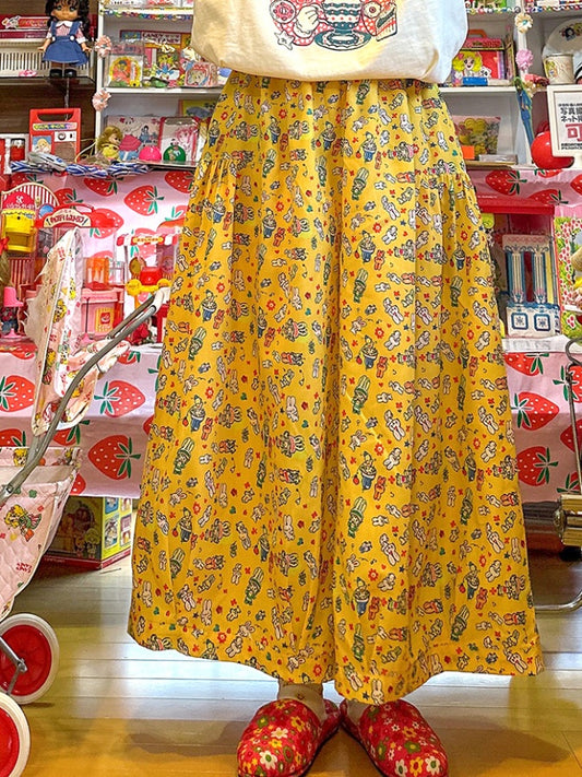 Cute Illustration Print Loose Pants X2742