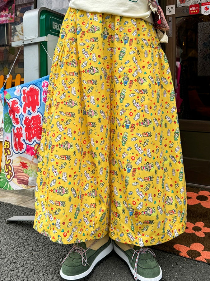Cute Illustration Print Loose Pants X2742
