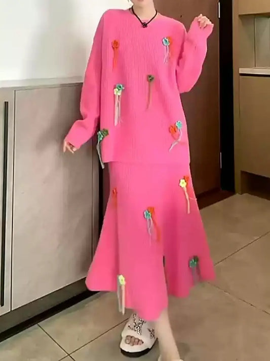 3D Flower Decoration Knit Setup X2919