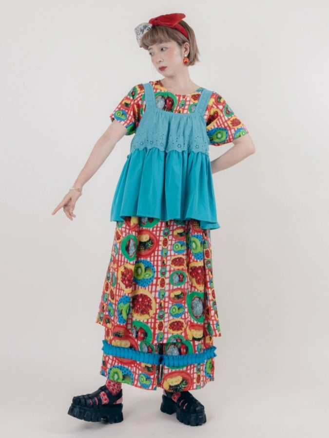 Tropical Fruit Wide Dress X2641