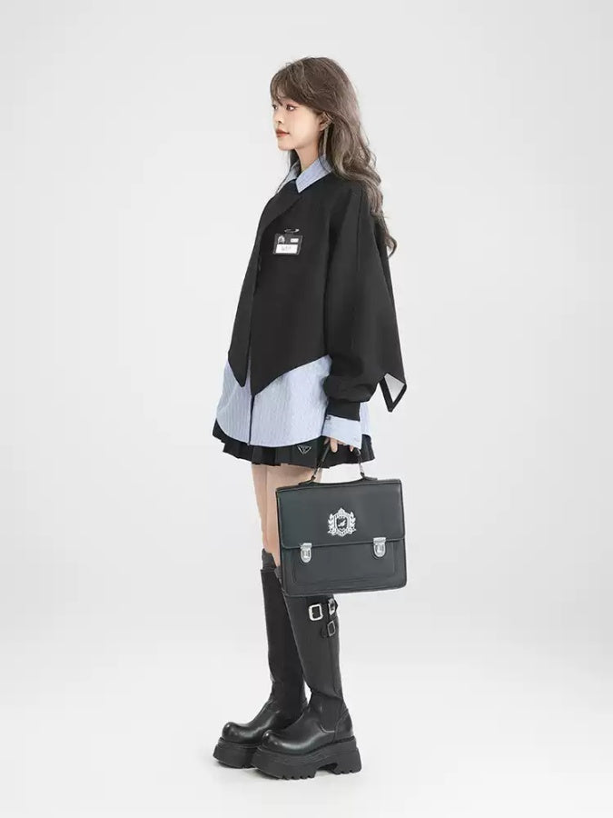 開衩衛衣/條紋襯衫 X2938