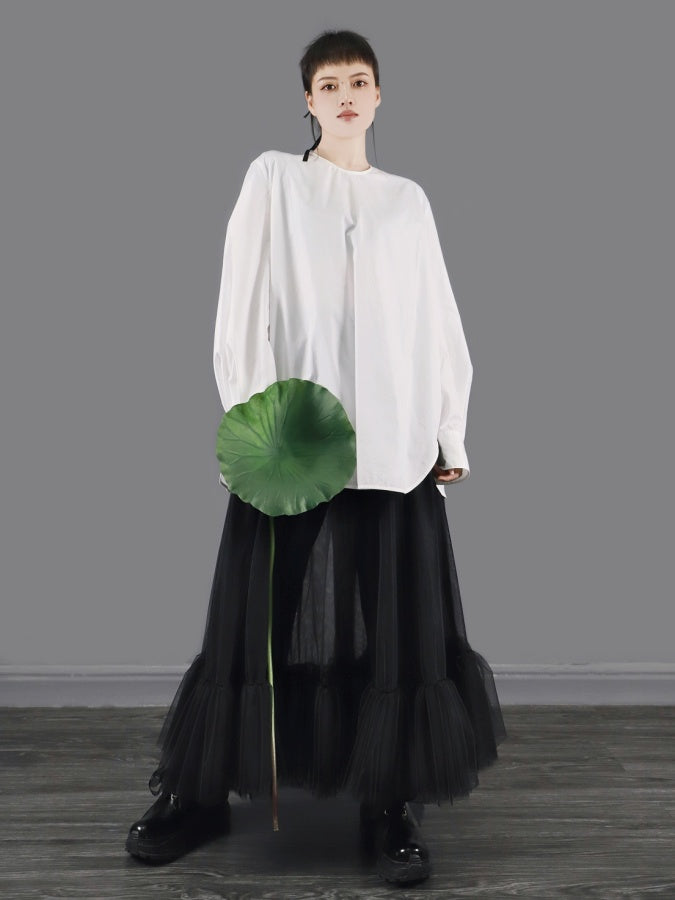 See-through mesh skirt X2630