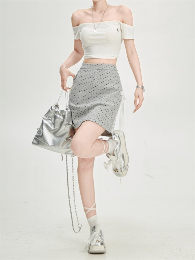 Dotted mini skirt X2762