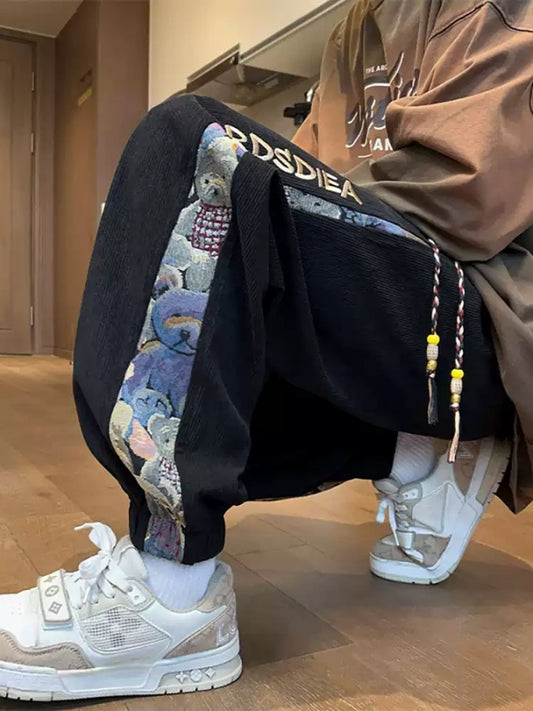 Slit corduroy pants X2941