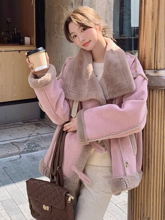 Fur suede jacket X2574