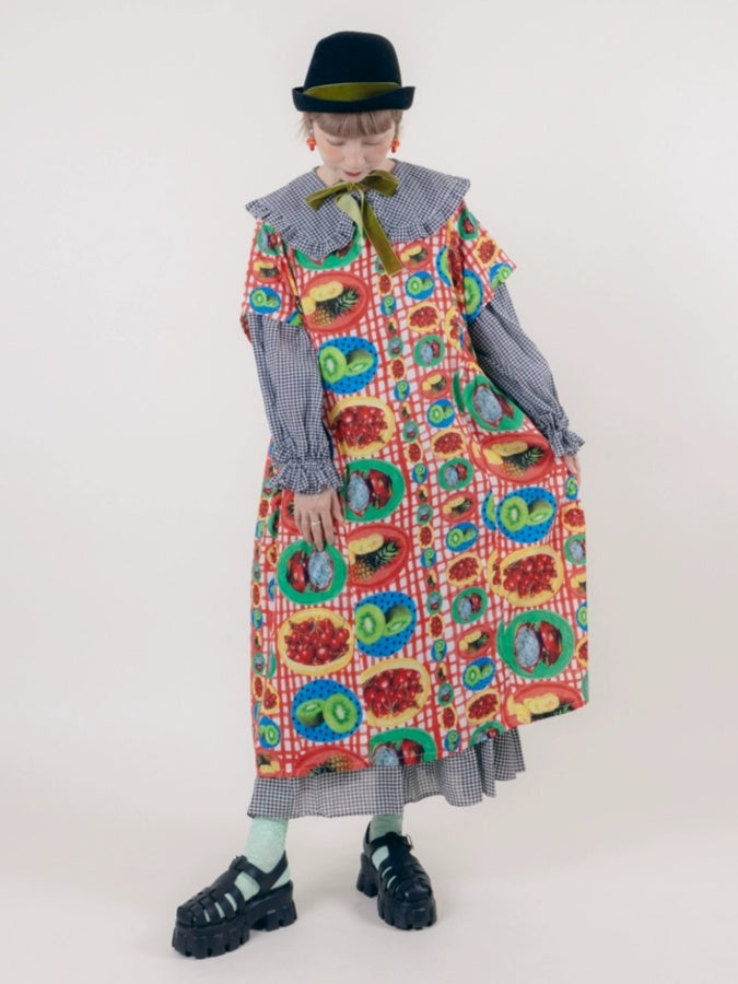 Tropical Fruit Wide Dress X2641