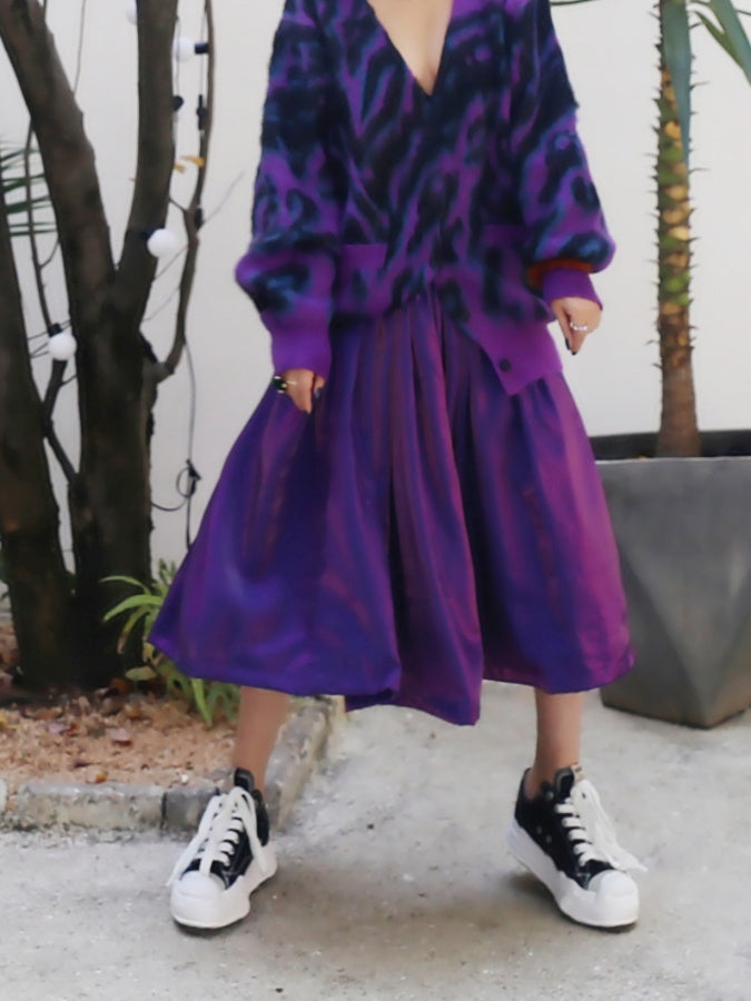 Purple flared medium skirt X2575
