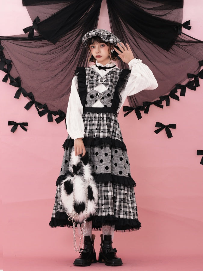 Lolita 圓點格紋洋裝 X2885