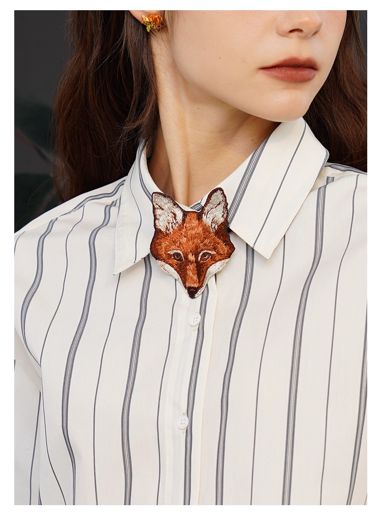 Vintage fox embroidered bow tie X3344