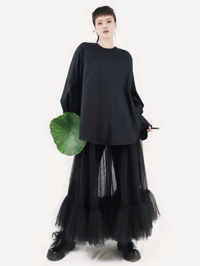 See-through mesh skirt X2630