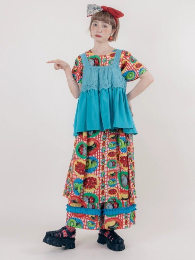 Tropical Fruit Wide Dress X2641