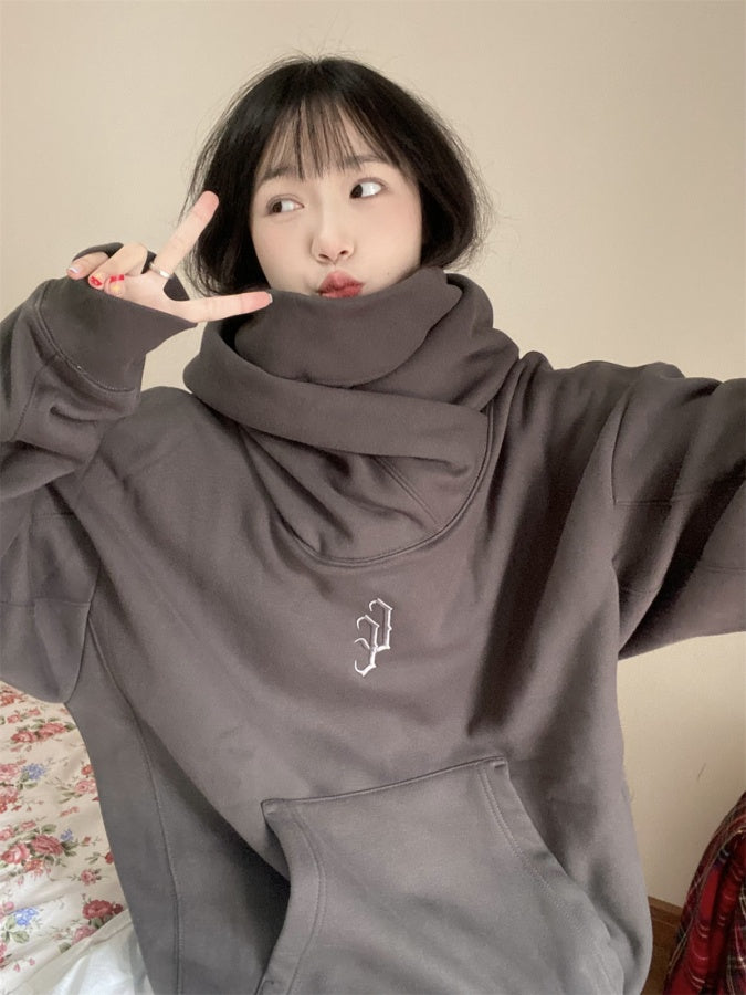 寬鬆高領套頭衫 X2634