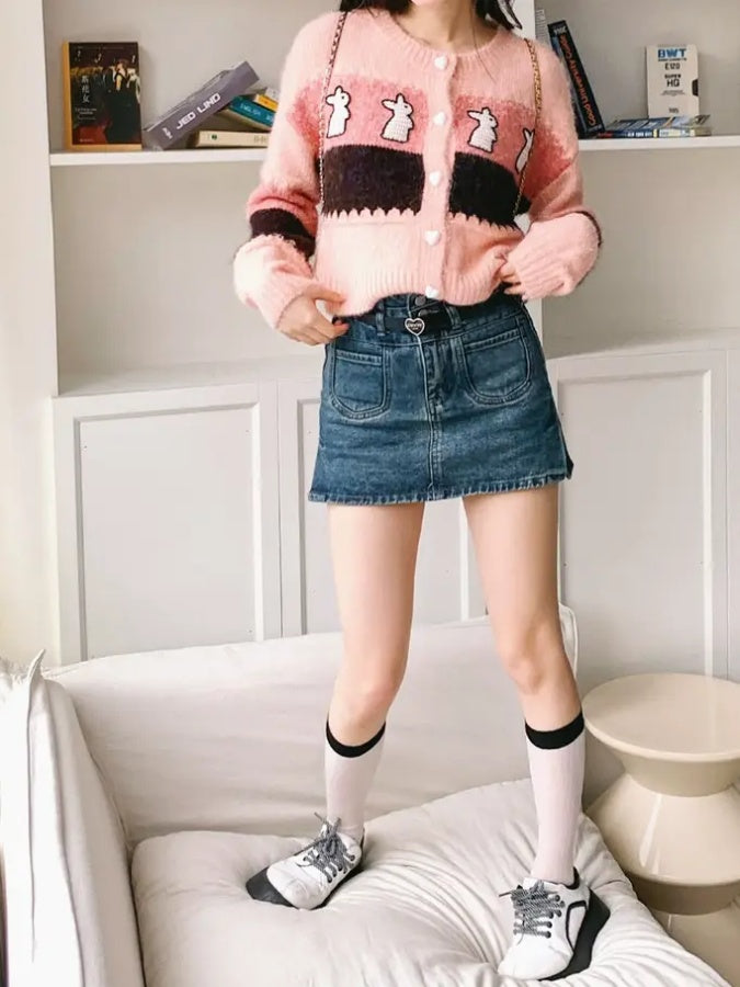 兔子毛衣開襟衫 X2834