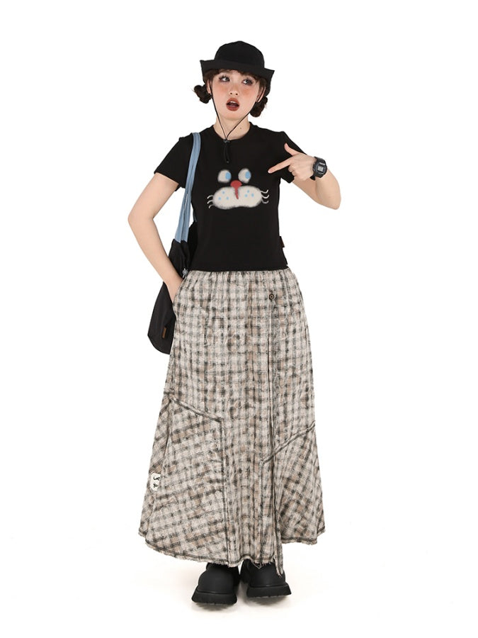 Cat face T-shirt X2744