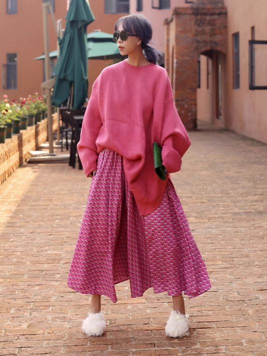 Flower print skirt X2844