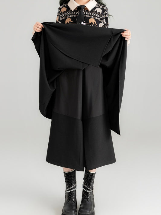 Asymmetrical Irregular Wide Pants Faux Skirt X2663