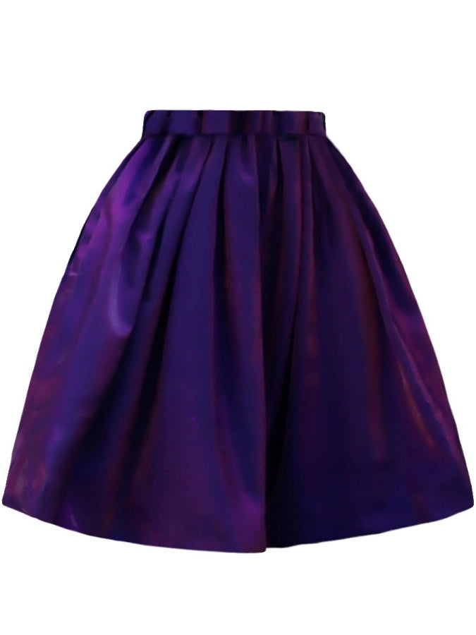 Purple flared medium skirt X2575