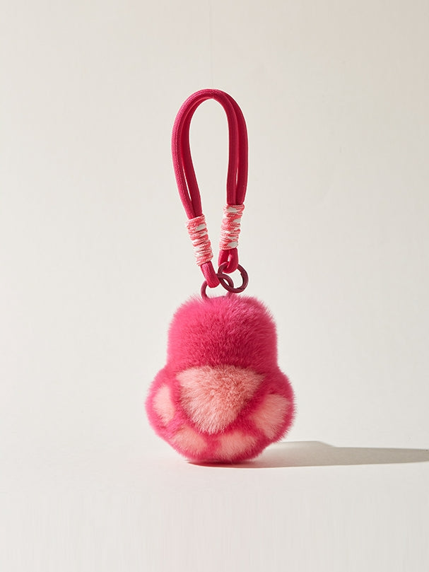 Rabbit fur tiger stripes and cat paws pendants X3161
