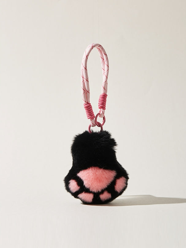 Rabbit fur tiger stripes and cat paws pendants X3161