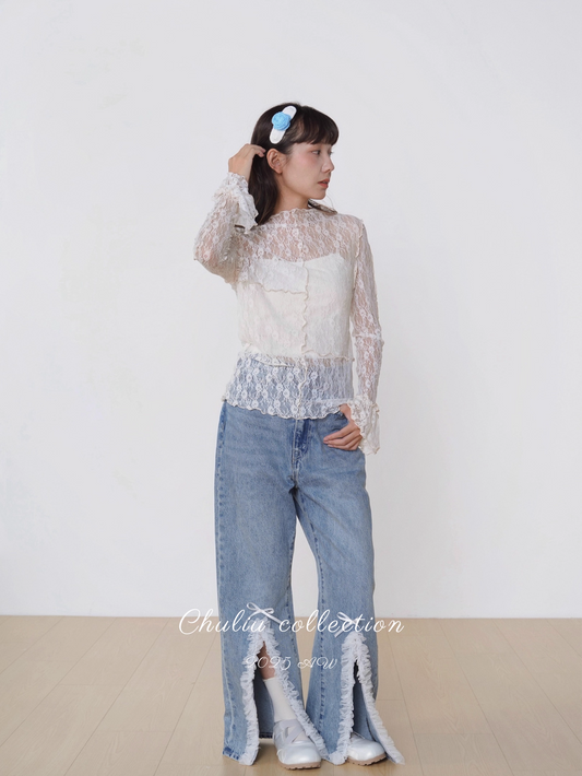 Ultra Soft Layered Ruffle Trim Base Top X3355