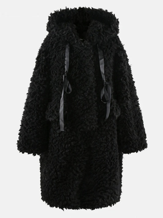 Long Boa Hooded Coat X2568