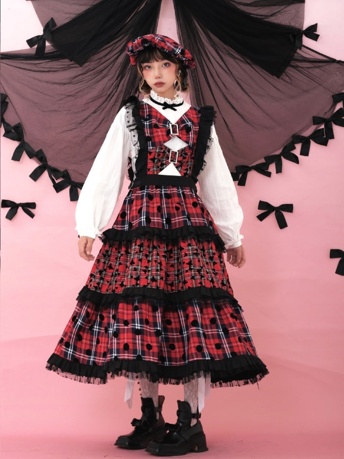Lolita 圓點格紋洋裝 X2885