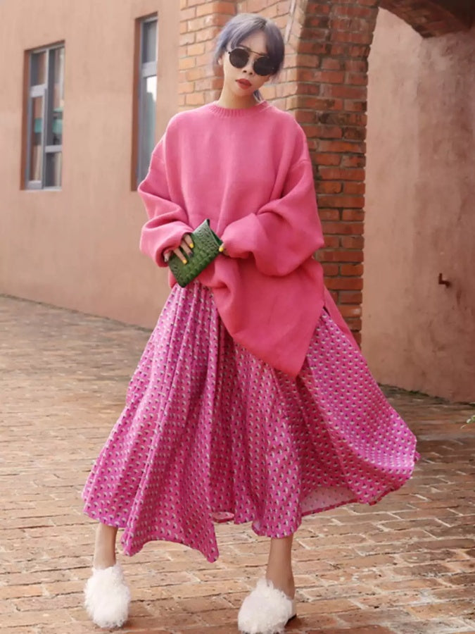 Flower print skirt X2844